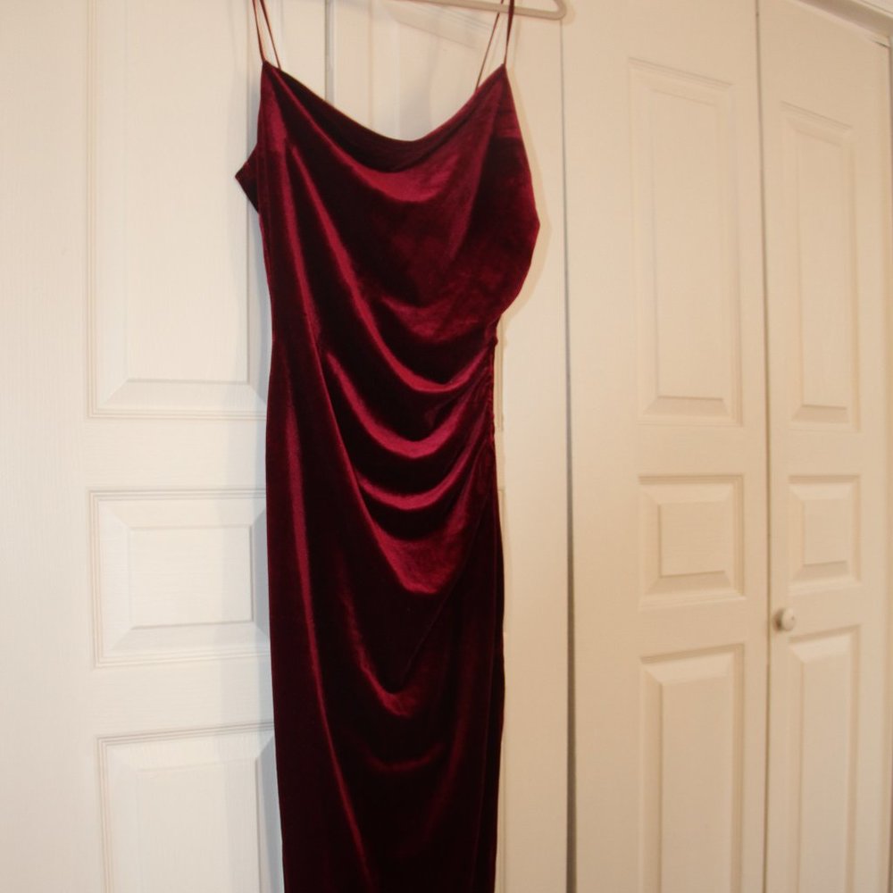 Aakaa Red Evening Gown